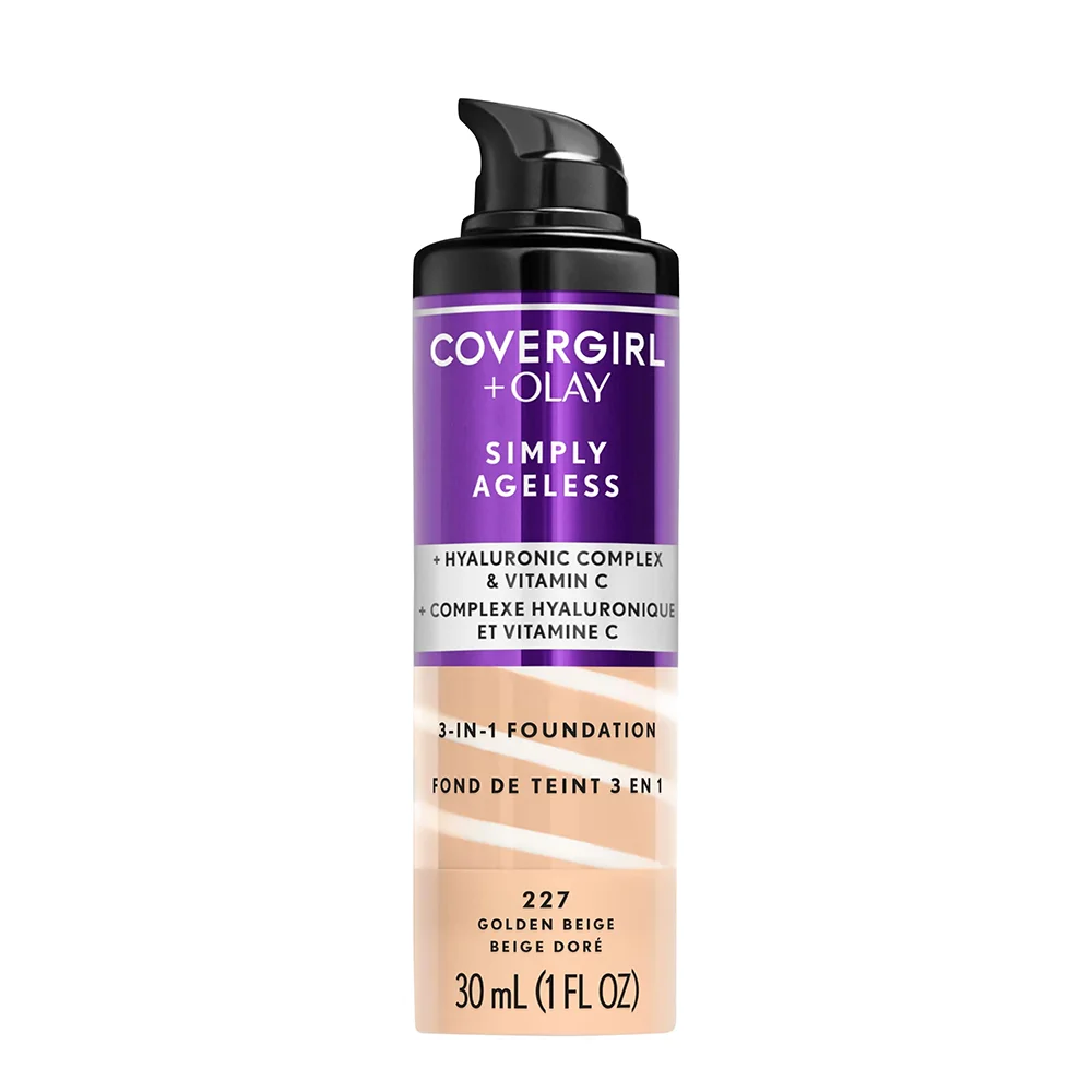 COVERGIRL & Olay Simply Ageless 3-in-1 Liquid Foundation with Hyaluronic Acid and Vitamin C for a Youthful Matte Finish 1 COVERGIRL & Olay Simply Ageless 3-in-1 Liquid Foundation with Hyaluronic Acid and Vitamin C for a Youthful Matte Finish