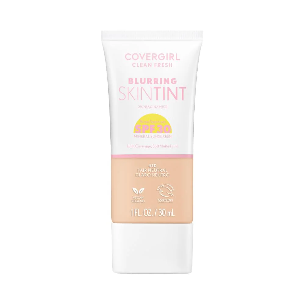 COVERGIRL Clean Fresh Blurring Skin Tint with SPF 30, Niacinamide and Vegan Formula for a Flawless Soft Matte Finish 1 COVERGIRL Clean Fresh Blurring Skin Tint with SPF 30, Niacinamide and Vegan Formula for a Flawless Soft Matte Finish