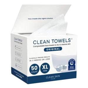 Clean Skin Club Clean Towels XL | Disposable Face Towels for Clearer, Healthier Skin | 50 Count