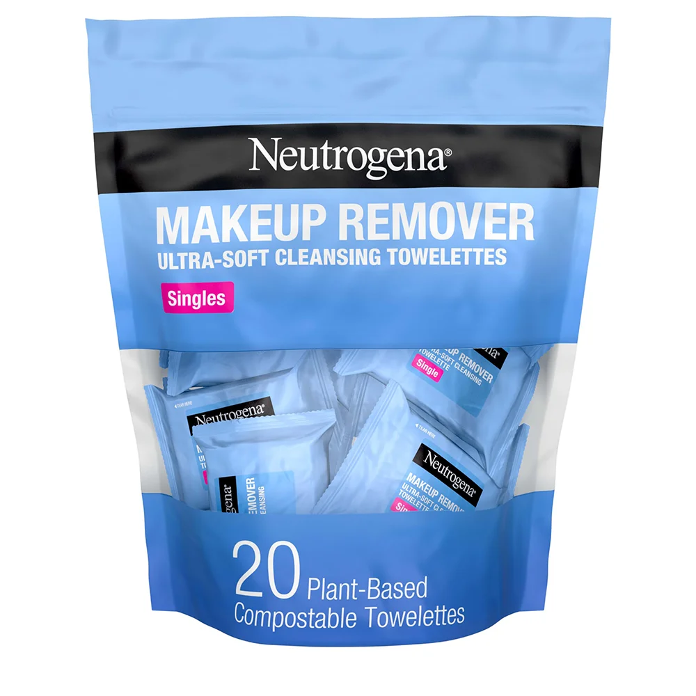 Neutrogena Makeup Remover Wipes Singles, Daily Facial Cleansing Towelettes for Waterproof Makeup, 20 Individually Wrapped Wipes 1 Neutrogena Makeup Remover Wipes Singles, Daily Facial Cleansing Towelettes for Waterproof Makeup, 20 Individually Wrapped Wipes