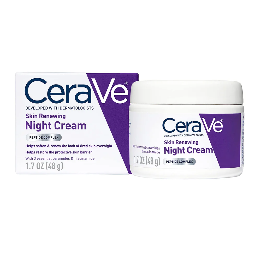 CeraVe Skin Renewing Night Cream | Anti-Aging Overnight Face Moisturizer with Peptides, Niacinamide and Hyaluronic Acid | 1.7 oz 1 CeraVe Skin Renewing Night Cream | Anti-Aging Overnight Face Moisturizer with Peptides, Niacinamide and Hyaluronic Acid | 1.7 oz