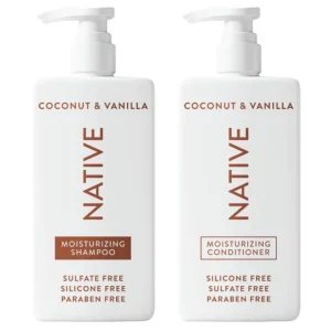 Native Coconut and Vanilla Shampoo and Conditioner Set, Sulfate-Free for All Hair Types Including Color-Treated and Damaged Hair