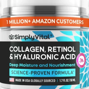 SimplyVital Anti-Aging Face & Neck Cream with Retinol, Collagen & Hyaluronic Acid | Day & Night Moisturizer for Women & Men