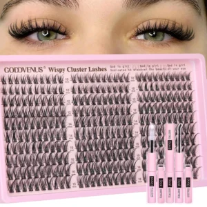Wispy Lash Clusters Kit | DIY Eyelash Extensions for Natural Fuller Lashes | 300pcs C Curl 10-16mm