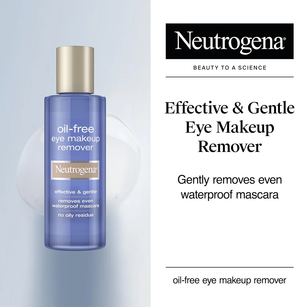 Neutrogena Oil-Free Eye Makeup Remover for Sensitive Eyes | Dissolves Waterproof Mascara with Aloe & Cucumber 2 Neutrogena Oil-Free Eye Makeup Remover for Sensitive Eyes | Dissolves Waterproof Mascara with Aloe & Cucumber - Image 2