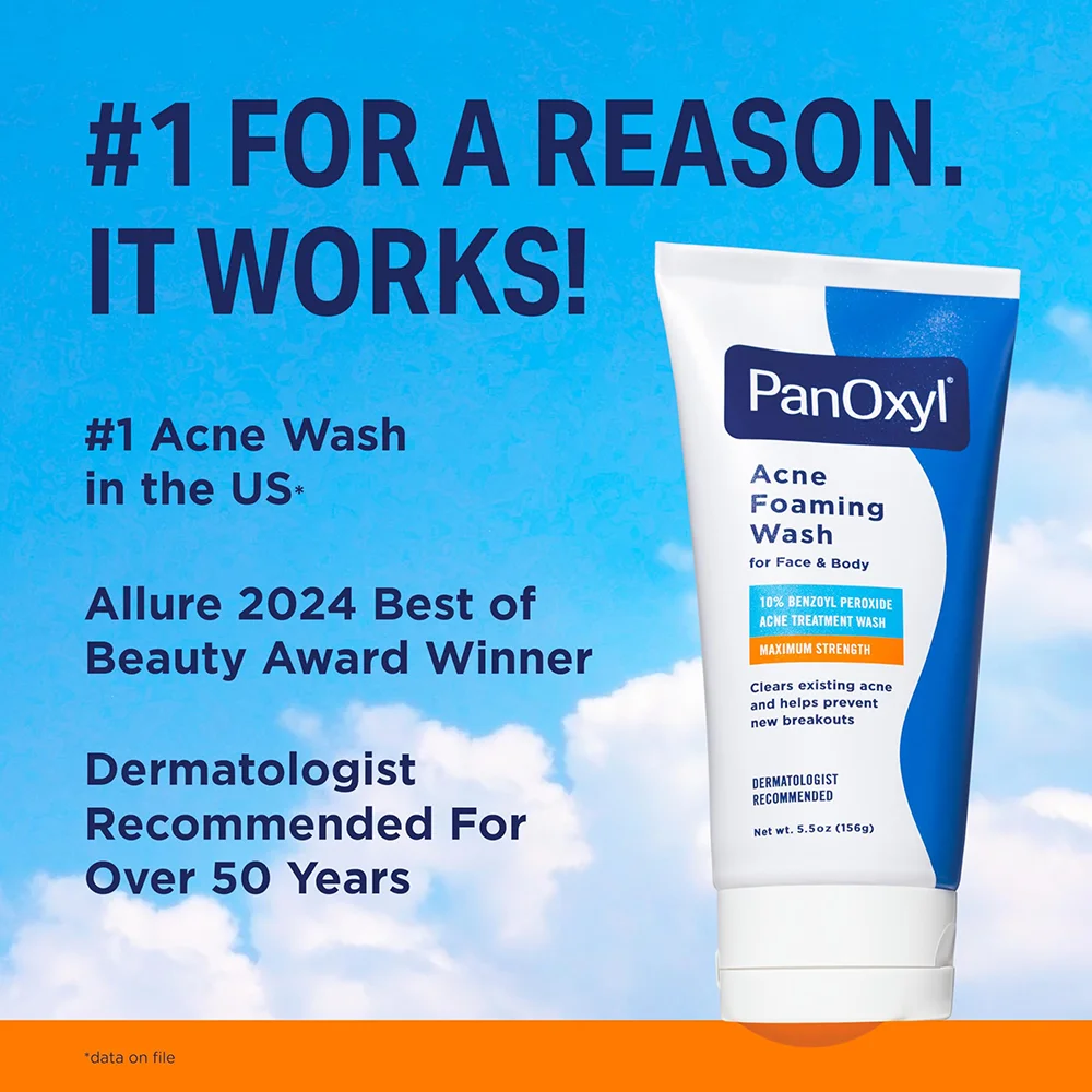 PanOxyl 10% Benzoyl Peroxide Maximum Strength Acne Foaming Face & Body Wash 3 PanOxyl 10% Benzoyl Peroxide Maximum Strength Acne Foaming Face & Body Wash - Image 3