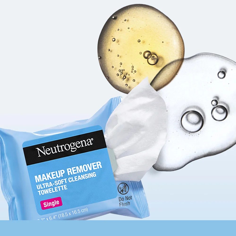 Neutrogena Makeup Remover Wipes Singles, Daily Facial Cleansing Towelettes for Waterproof Makeup, 20 Individually Wrapped Wipes 3 Neutrogena Makeup Remover Wipes Singles, Daily Facial Cleansing Towelettes for Waterproof Makeup, 20 Individually Wrapped Wipes - Image 3