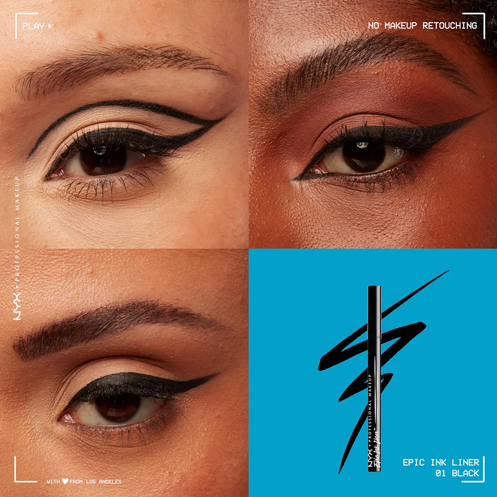 NYX Professional Makeup Epic Ink Waterproof Liquid Eyeliner | Precise, Long-Lasting Matte Black | Vegan & Cruelty-Free 3 NYX Professional Makeup Epic Ink Waterproof Liquid Eyeliner | Precise, Long-Lasting Matte Black | Vegan & Cruelty-Free - Image 3