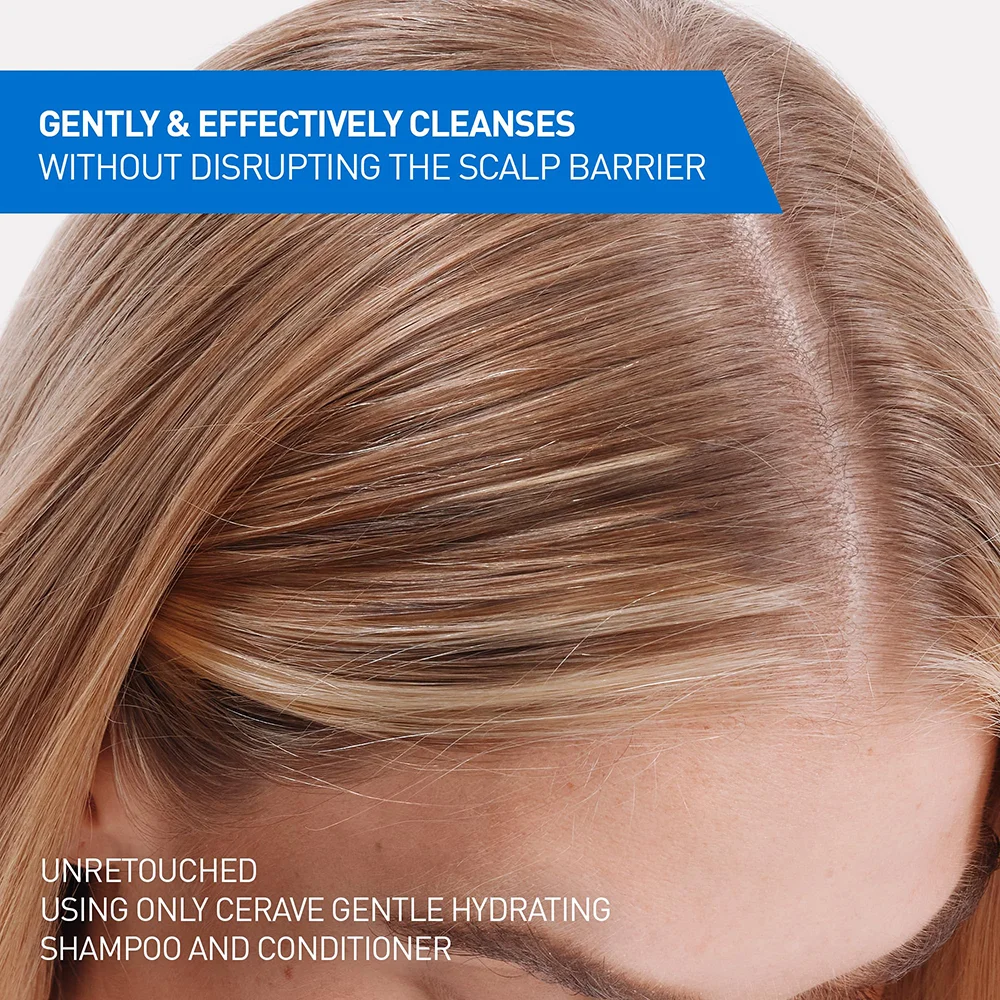 CeraVe Gentle Hydrating Shampoo with Ceramides, Niacinamide and Hyaluronic Acid, Sulfate-Free for All Hair Types and Sensitive Scalp 3 CeraVe Gentle Hydrating Shampoo with Ceramides, Niacinamide and Hyaluronic Acid, Sulfate-Free for All Hair Types and Sensitive Scalp - Image 3
