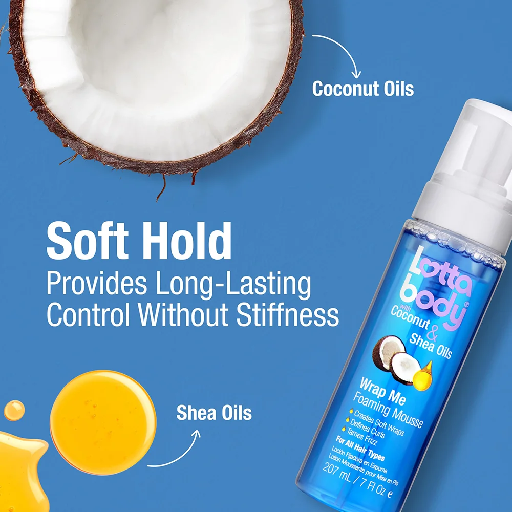 Lottabody Coconut Oil & Shea Curl Mousse | Frizz Control & Curl Definition | 7 Fl Oz 4 Lottabody Coconut Oil & Shea Curl Mousse | Frizz Control & Curl Definition | 7 Fl Oz - Image 4