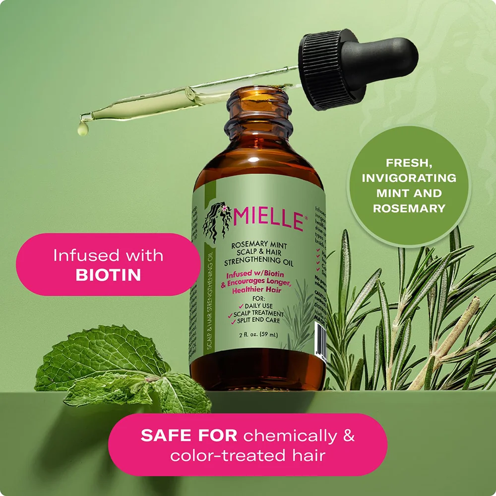 Mielle Organics Rosemary & Mint Scalp and Hair Oil | Biotin-Infused Treatment for Stronger, Healthier Hair 4 Mielle Organics Rosemary & Mint Scalp and Hair Oil | Biotin-Infused Treatment for Stronger, Healthier Hair - Image 4