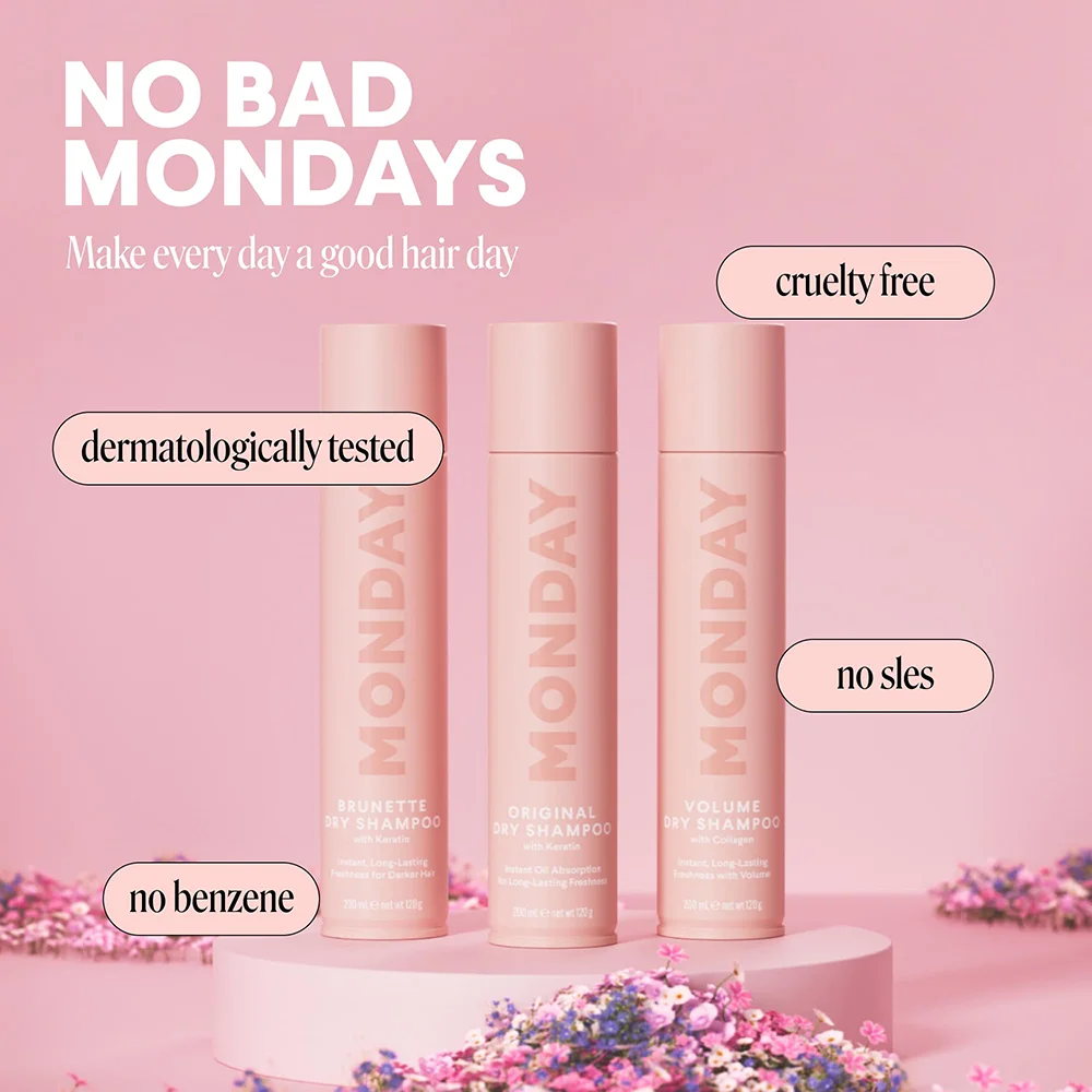 MONDAY HAIRCARE Dry Shampoo with Keratin | Oil-Absorbing Formula for All Hair Types 4 MONDAY HAIRCARE Dry Shampoo with Keratin | Oil-Absorbing Formula for All Hair Types - Image 4