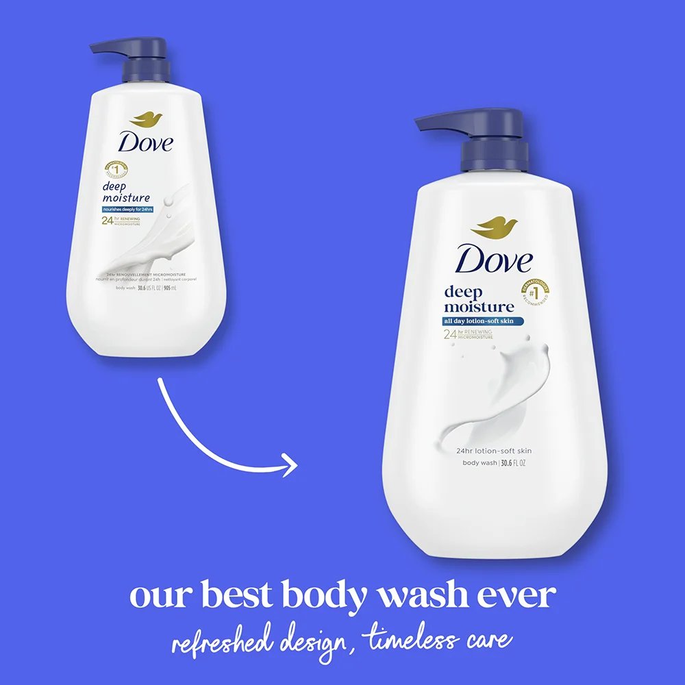Dove Deep Moisture Body Wash | 24-Hour Hydrating Skin Cleanser with MicroMoisture Technology | 30.6 oz 4 Dove Deep Moisture Body Wash | 24-Hour Hydrating Skin Cleanser with MicroMoisture Technology | 30.6 oz - Image 4