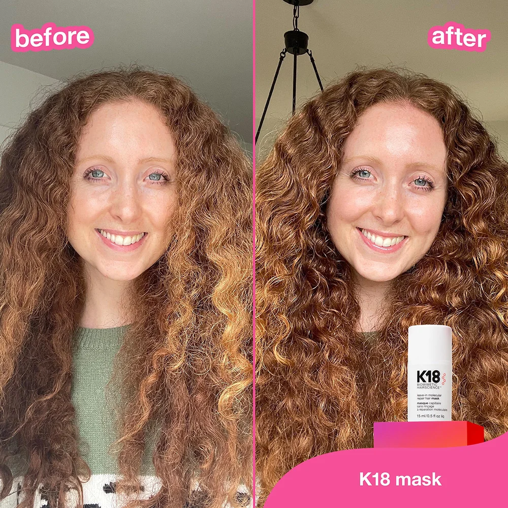 K18 Leave-In Molecular Repair Hair Mask for Damaged, Dry and Frizzy Hair, Reverses Bleach and Color Damage in 4 Minutes 4 K18 Leave-In Molecular Repair Hair Mask for Damaged, Dry and Frizzy Hair, Reverses Bleach and Color Damage in 4 Minutes - Image 4